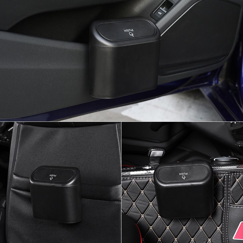 Cubo de basura para coche con tapa