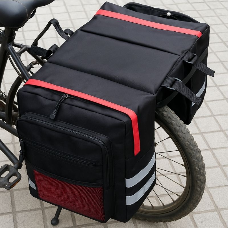 自転車用リアバッグ — 旅行の快適さと高い積載能力