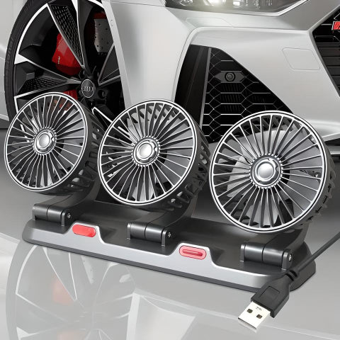Mini ventilátor s tromi hlavami – optimálne osvieženie v aute