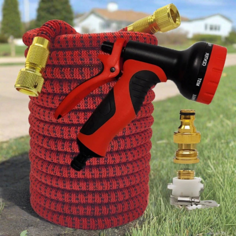 Tuyau D’Arrosage Extensible — Multifonction Avec Pistolet Haute Pression