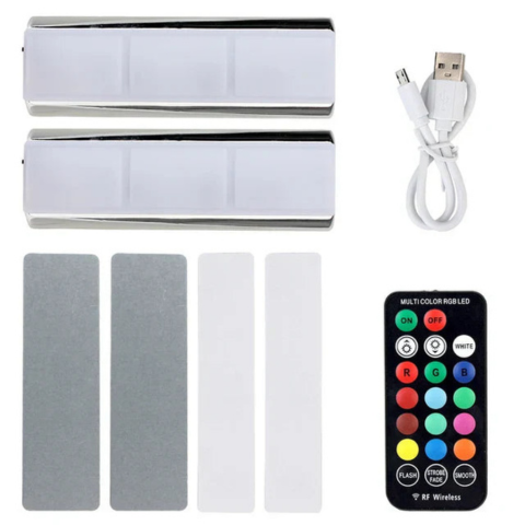 Iluminação Auto Multicolorida Recarregável – Instalação Fácil