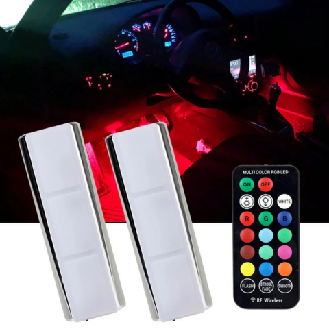 Iluminação Auto Multicolorida Recarregável – Instalação Fácil