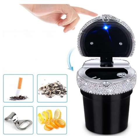 Briljante Mini Auto Asbak - Elegant Ontwerp & Rookvrije Sluiting