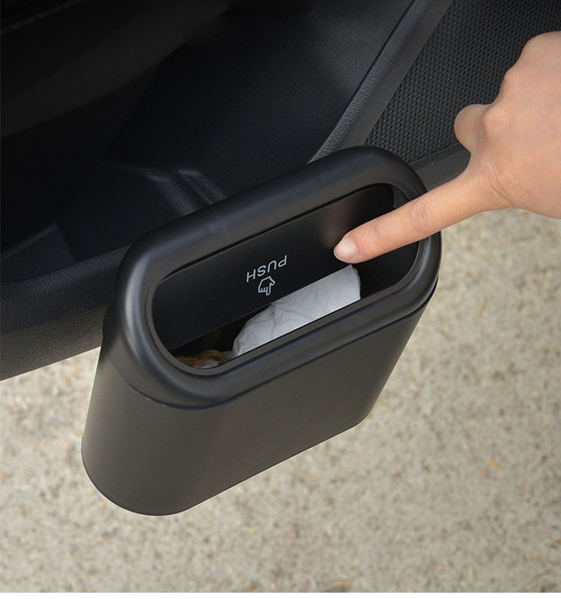 Cubo de basura para coche con tapa
