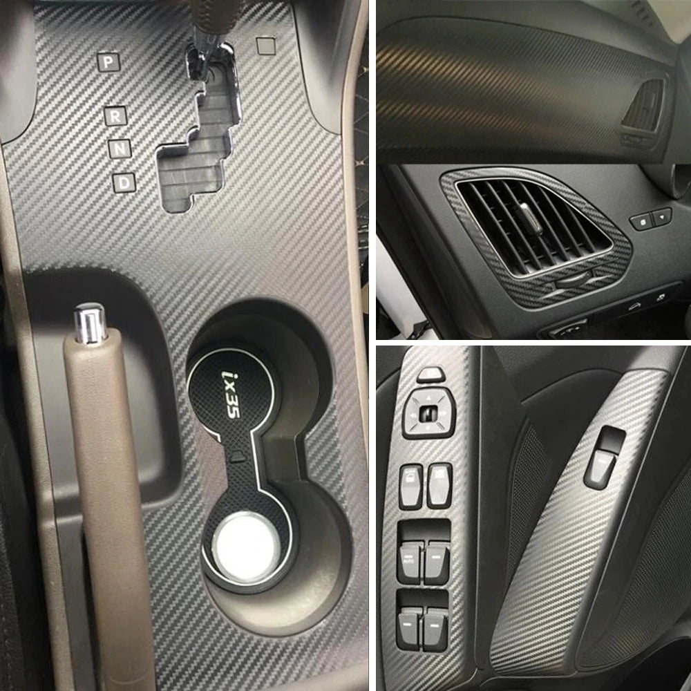 ヒュンダイ ix35 (2010-2017) 用カーボンファイバー ステッカー — スポーツスタイルと保護 