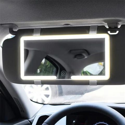 Espelho de Maquilhagem LED – Retouches Perfeitas no Carro 