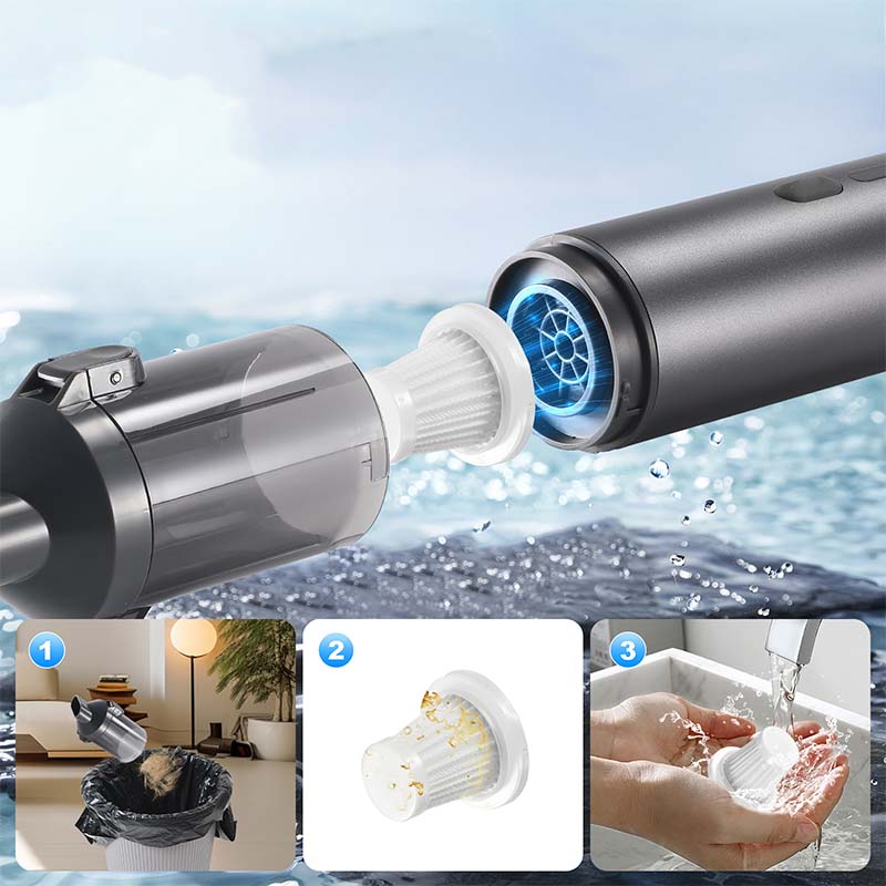 Leistungsstarker Akku-Autosauger - Schnelle Reinigung und praktische Anwendung