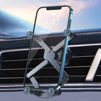 Suporte Telefone Carro Grelha de Ventilação – Rotação 360° & Bloqueio Automático 