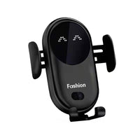 Carregador Sem Fios para Carro com Suporte para Telefone – Fixação Automática e Rápida 