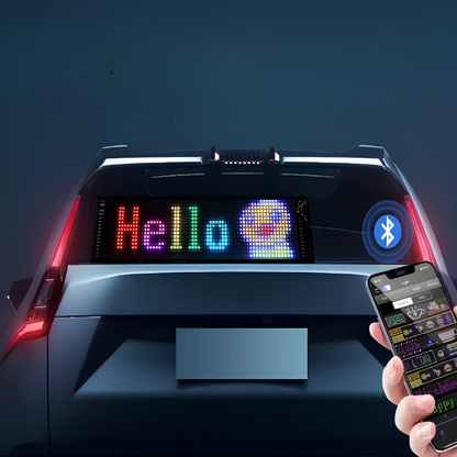 Ecran LED Animat Pentru Mașină – Mesaje și Emojis Personalizate 