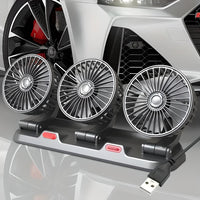 Mini Ventilador de Três Cabeças – Frescura Óptima no Carro 