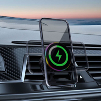 Suporte de Telefone para Carro – Carregamento Sem Fios e Iluminação LED 