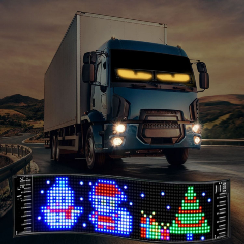 LED panel na čelním skle — Animovaný displej a dálkové ovládání 
