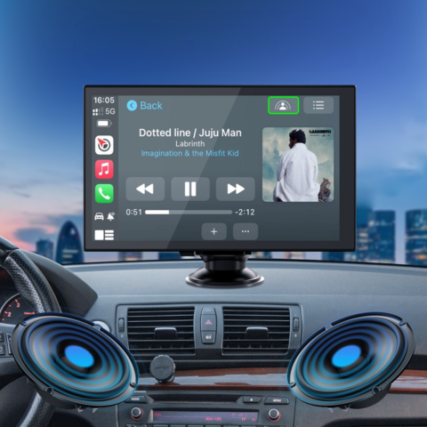 ポータブルタッチスクリーン — GPS、音楽、音声コントロール 