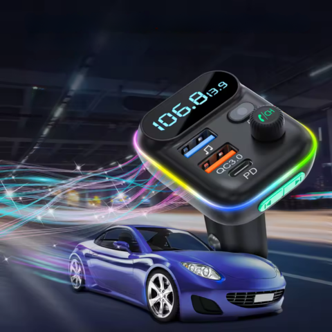 Transmisor FM Bluetooth para coche — Llamadas claras y música inalámbrica 