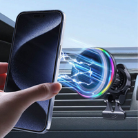 Suporte de Telefone para Carro – Carregamento Sem Fios e Iluminação LED 