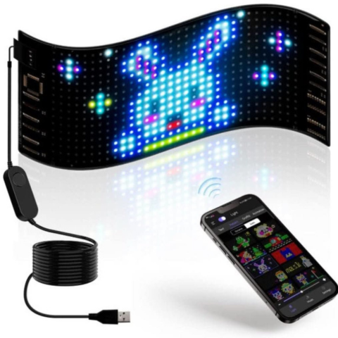 Ecran LED Animat Pentru Mașină – Mesaje și Emojis Personalizate 