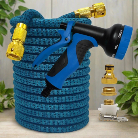 Tuyau D’Arrosage Extensible — Multifonction Avec Pistolet Haute Pression