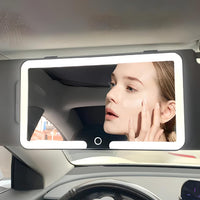Espelho de Carro com Iluminação LED – Níveis de Brilho Ajustáveis 