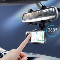 Suporte de Telefone Retrovisor – Ângulo Ajustável e Fixação Estável 