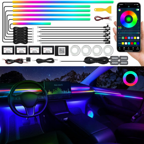 Kit Iluminare Interioară pentru Mașină LED — Creați Ambianța Ideală 