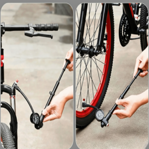 Mini Pompa Bicicletă 300 PSI — Compactă și Durabilă cu Manometru 