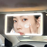 Espelho de Carro com Iluminação LED – Níveis de Brilho Ajustáveis 