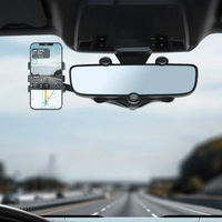 Suporte de Telefone Retrovisor – Ângulo Ajustável e Fixação Estável 