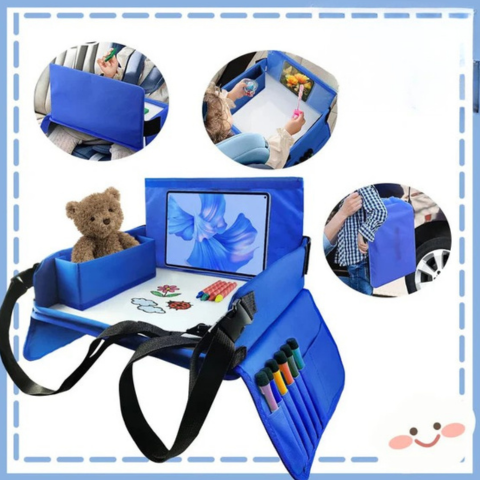 Reiseplatte für Kindersitz — Komfort und integrierter Stauraum 