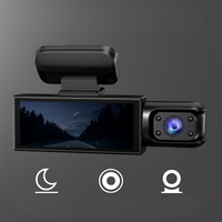 Dashcam Dupla Full HD para Carro - Visão Noturna + Câmera Interior 