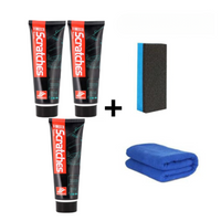 Kit de Remoção de Riscos para Carro – Creme Renovador de Pintura + Esponja Aplicadora 