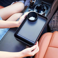Suporte de Arrumação para Carro – Tabuleiro e Porta-Copos Integrados 