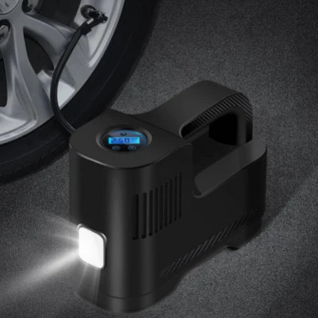 12V-os Digitális Hordozható Légkompresszor LED Lámpával — Biztonság és Éjszakai Használat 
